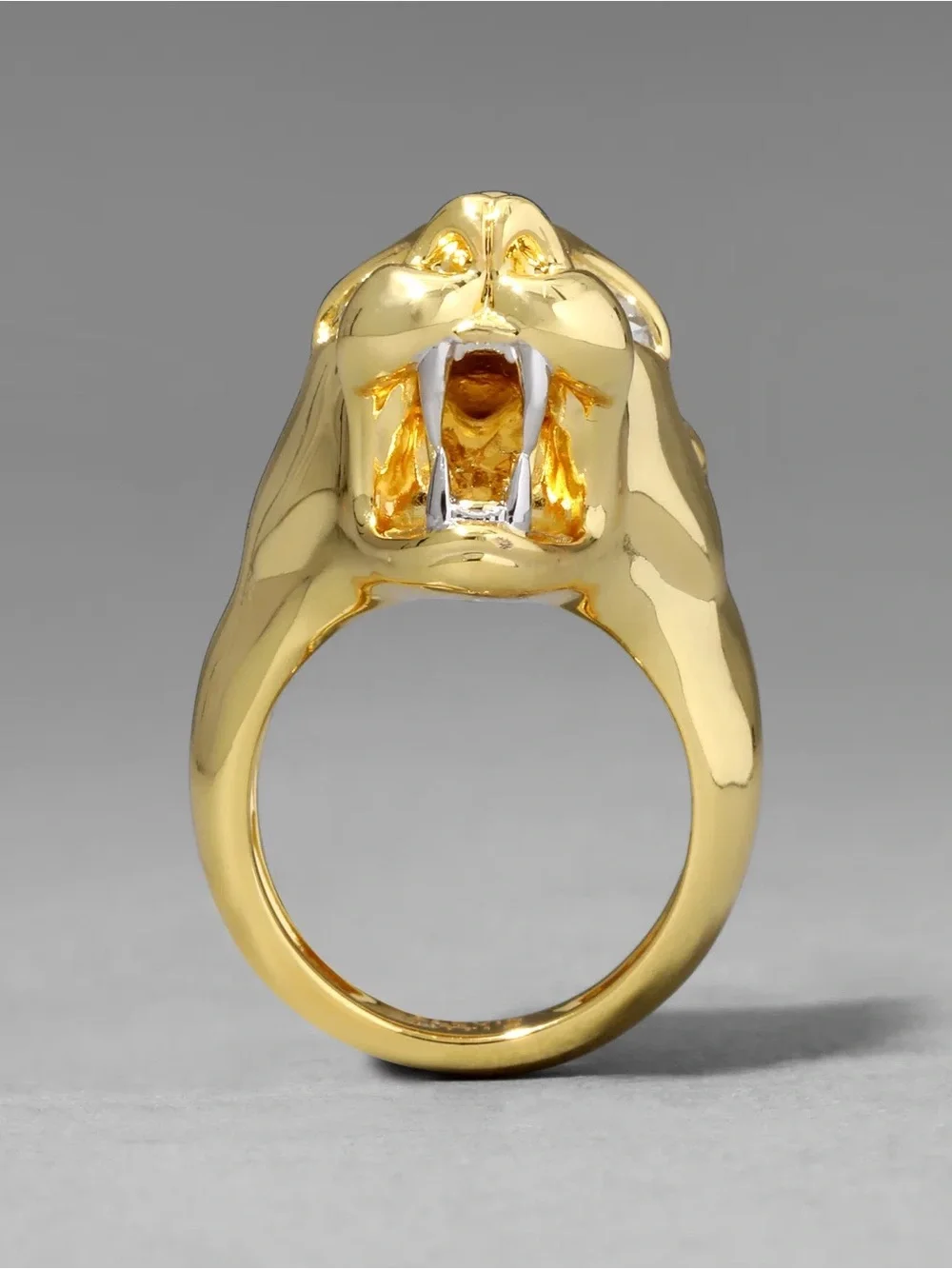 Alexis Bittar Gold Panther Visage Ring, Size 8